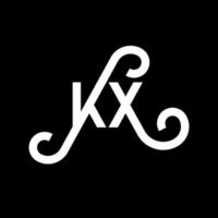 diseño del logotipo de la letra kx sobre fondo negro. concepto de logotipo de letra de iniciales creativas kx. diseño de letras kx. kx diseño de letras blancas sobre fondo negro. logotipo de kx, kx vector