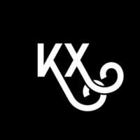 KX letter logo design on black background. KX creative initials letter logo concept. kx letter design. KX white letter design on black background. K X, k x logo vector