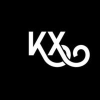 diseño del logotipo de la letra kx sobre fondo negro. concepto de logotipo de letra de iniciales creativas kx. diseño de letras kx. kx diseño de letras blancas sobre fondo negro. logotipo de kx, kx vector