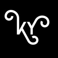 KY letter logo design on black background. KY creative initials letter logo concept. ky letter design. KY white letter design on black background. K Y, k y logo vector