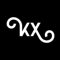 diseño del logotipo de la letra kx sobre fondo negro. concepto de logotipo de letra de iniciales creativas kx. diseño de letras kx. kx diseño de letras blancas sobre fondo negro. logotipo de kx, kx vector