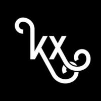 diseño del logotipo de la letra kx sobre fondo negro. concepto de logotipo de letra de iniciales creativas kx. diseño de letras kx. kx diseño de letras blancas sobre fondo negro. logotipo de kx, kx vector