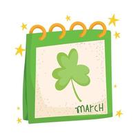 st patricks day calendar vector