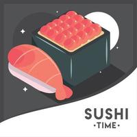 cartel de la hora del sushi vector