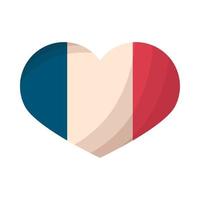 bandera de francia dentro del corazón vector