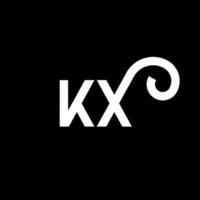 KX letter logo design on black background. KX creative initials letter logo concept. kx letter design. KX white letter design on black background. K X, k x logo vector