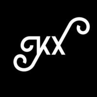 diseño del logotipo de la letra kx sobre fondo negro. concepto de logotipo de letra de iniciales creativas kx. diseño de letras kx. kx diseño de letras blancas sobre fondo negro. logotipo de kx, kx vector