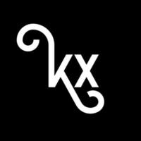 diseño del logotipo de la letra kx sobre fondo negro. concepto de logotipo de letra de iniciales creativas kx. diseño de letras kx. kx diseño de letras blancas sobre fondo negro. logotipo de kx, kx vector