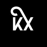 diseño del logotipo de la letra kx sobre fondo negro. concepto de logotipo de letra de iniciales creativas kx. diseño de letras kx. kx diseño de letras blancas sobre fondo negro. logotipo de kx, kx vector