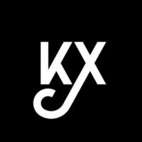 KX letter logo design on black background. KX creative initials letter logo concept. kx letter design. KX white letter design on black background. K X, k x logo vector