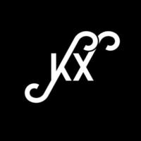 diseño del logotipo de la letra kx sobre fondo negro. concepto de logotipo de letra de iniciales creativas kx. diseño de letras kx. kx diseño de letras blancas sobre fondo negro. logotipo de kx, kx vector