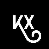 diseño del logotipo de la letra kx sobre fondo negro. concepto de logotipo de letra de iniciales creativas kx. diseño de letras kx. kx diseño de letras blancas sobre fondo negro. logotipo de kx, kx vector