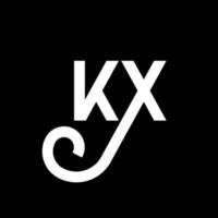 KX letter logo design on black background. KX creative initials letter logo concept. kx letter design. KX white letter design on black background. K X, k x logo vector