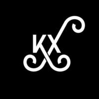 diseño del logotipo de la letra kx sobre fondo negro. concepto de logotipo de letra de iniciales creativas kx. diseño de letras kx. kx diseño de letras blancas sobre fondo negro. logotipo de kx, kx vector