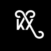 diseño del logotipo de la letra kx sobre fondo negro. concepto de logotipo de letra de iniciales creativas kx. diseño de letras kx. kx diseño de letras blancas sobre fondo negro. logotipo de kx, kx vector