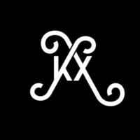 diseño del logotipo de la letra kx sobre fondo negro. concepto de logotipo de letra de iniciales creativas kx. diseño de letras kx. kx diseño de letras blancas sobre fondo negro. logotipo de kx, kx vector