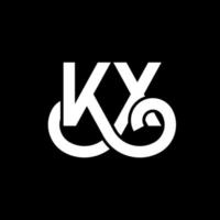 diseño del logotipo de la letra kx sobre fondo negro. concepto de logotipo de letra de iniciales creativas kx. diseño de letras kx. kx diseño de letras blancas sobre fondo negro. logotipo de kx, kx vector