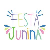 fiesta junina palabra dibujada a mano vector