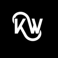 diseño de logotipo de letra kw sobre fondo negro. concepto de logotipo de letra de iniciales creativas kw. diseño de letra kw. kw diseño de letras blancas sobre fondo negro. logotipo de kw, kw vector