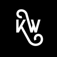 diseño de logotipo de letra kw sobre fondo negro. concepto de logotipo de letra de iniciales creativas kw. diseño de letra kw. kw diseño de letras blancas sobre fondo negro. logotipo de kw, kw vector