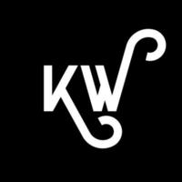 diseño de logotipo de letra kw sobre fondo negro. concepto de logotipo de letra de iniciales creativas kw. diseño de letra kw. kw diseño de letras blancas sobre fondo negro. logotipo de kw, kw vector