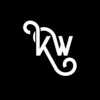 diseño de logotipo de letra kw sobre fondo negro. concepto de logotipo de letra de iniciales creativas kw. diseño de letra kw. kw diseño de letras blancas sobre fondo negro. logotipo de kw, kw vector