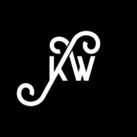 diseño de logotipo de letra kw sobre fondo negro. concepto de logotipo de letra de iniciales creativas kw. diseño de letra kw. kw diseño de letras blancas sobre fondo negro. logotipo de kw, kw vector