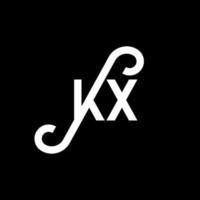 diseño del logotipo de la letra kx sobre fondo negro. concepto de logotipo de letra de iniciales creativas kx. diseño de letras kx. kx diseño de letras blancas sobre fondo negro. logotipo de kx, kx vector