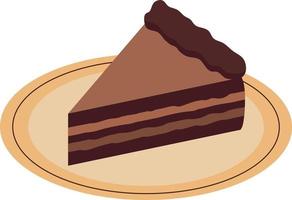 slice chocolate cake vector