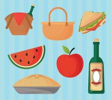 Picnic food and drink vector