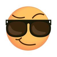 emoji face sunglasses vector
