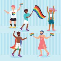 people pride lgbt movement, set vector