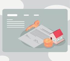 real estate contract signature vector