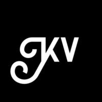 diseño del logotipo de la letra kv sobre fondo negro. concepto de logotipo de letra de iniciales creativas kv. diseño de letras kv. kv diseño de letras blancas sobre fondo negro. kv, logotipo de kv vector