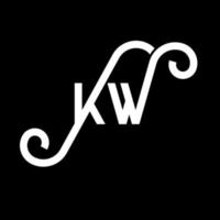 diseño de logotipo de letra kw sobre fondo negro. concepto de logotipo de letra de iniciales creativas kw. diseño de letra kw. kw diseño de letras blancas sobre fondo negro. logotipo de kw, kw vector