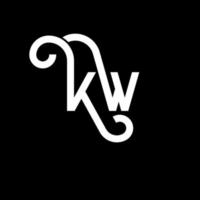 diseño de logotipo de letra kw sobre fondo negro. concepto de logotipo de letra de iniciales creativas kw. diseño de letra kw. kw diseño de letras blancas sobre fondo negro. logotipo de kw, kw vector