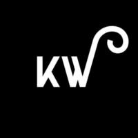 diseño de logotipo de letra kw sobre fondo negro. concepto de logotipo de letra de iniciales creativas kw. diseño de letra kw. kw diseño de letras blancas sobre fondo negro. logotipo de kw, kw vector