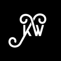 diseño de logotipo de letra kw sobre fondo negro. concepto de logotipo de letra de iniciales creativas kw. diseño de letra kw. kw diseño de letras blancas sobre fondo negro. logotipo de kw, kw vector