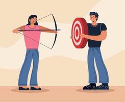 couple with target and arrow vector