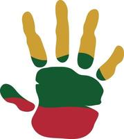 colored hand print africa flag vector