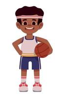 niño con pelota de baloncesto vector