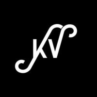 diseño del logotipo de la letra kv sobre fondo negro. concepto de logotipo de letra de iniciales creativas kv. diseño de letras kv. kv diseño de letras blancas sobre fondo negro. kv, logotipo de kv vector