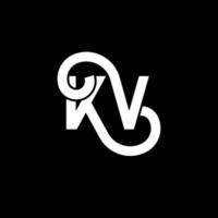 diseño del logotipo de la letra kv sobre fondo negro. concepto de logotipo de letra de iniciales creativas kv. diseño de letras kv. kv diseño de letras blancas sobre fondo negro. kv, logotipo de kv vector