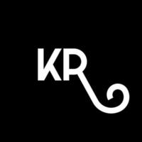 KR letter logo design on black background. KR creative initials letter logo concept. kr letter design. KR white letter design on black background. K R, k r logo vector