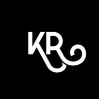 KR letter logo design on black background. KR creative initials letter logo concept. kr letter design. KR white letter design on black background. K R, k r logo vector