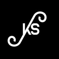 diseño del logotipo de la letra ks sobre fondo negro. concepto de logotipo de letra de iniciales creativas ks. diseño de letras ks. ks diseño de letras blancas sobre fondo negro. ks, logotipo de ks vector