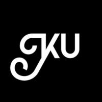 KU letter logo design on black background. KU creative initials letter logo concept. ku letter design. KU white letter design on black background. K U, k u logo vector