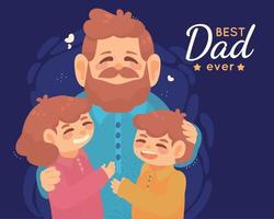 best dad ever card vector