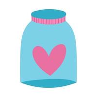 glass jar with heart vector
