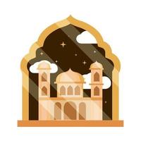 window with mosque vector